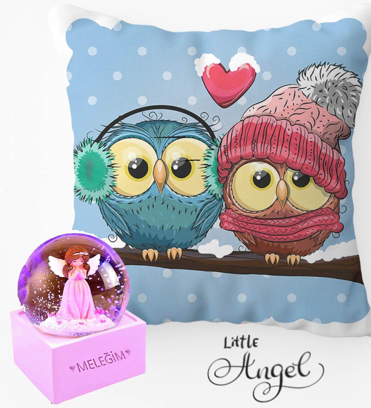 Best Friends Puf Yastık & Işıklı Meleğim Kar Küresi DIŞ FIRÇALIK