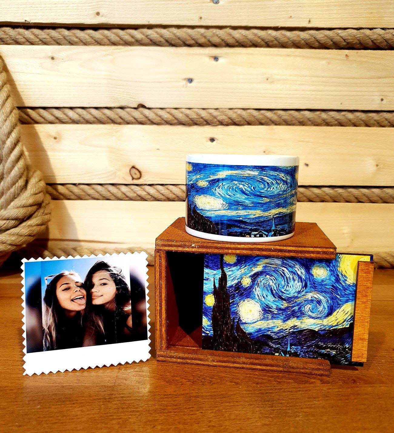 Kişiye Özel Van Gogh Yıldızlı Gece Tasarım Kutulu Kupa BANYO GURUBU