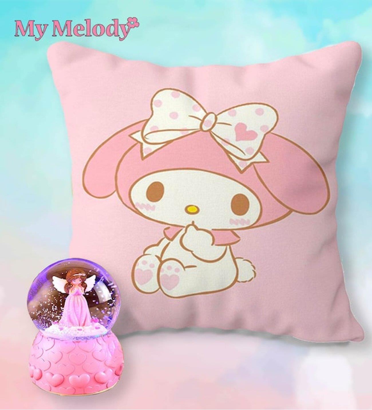 My Melody Yastık & Pembe Peri Işıklı Kar Küresi Arkadaşa Hediye BANYO GURUBU