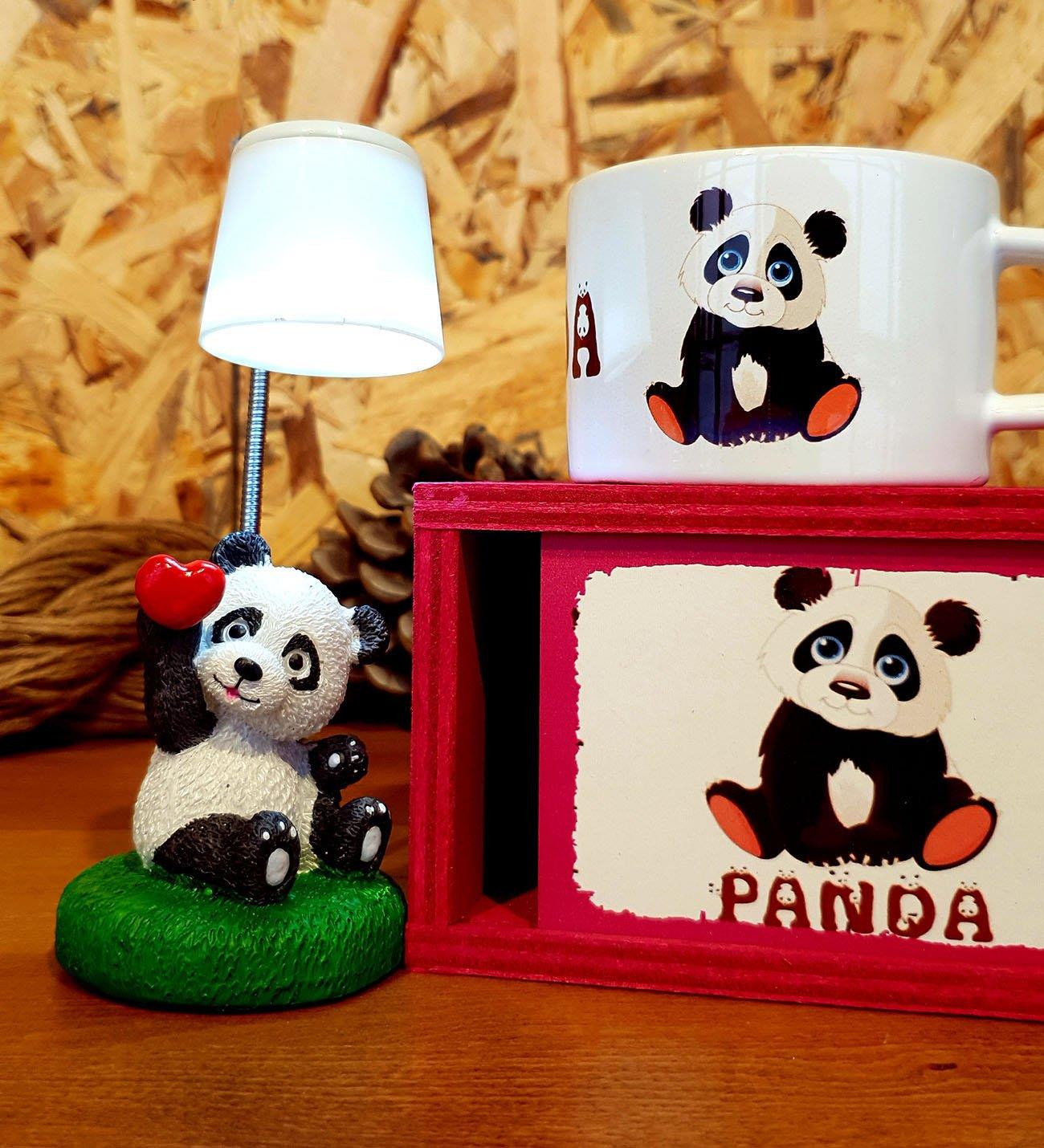 Sevimli Panda Masa Lambası Ve Kupa Doğum Günü Hediye Seti BANYO GURUBU