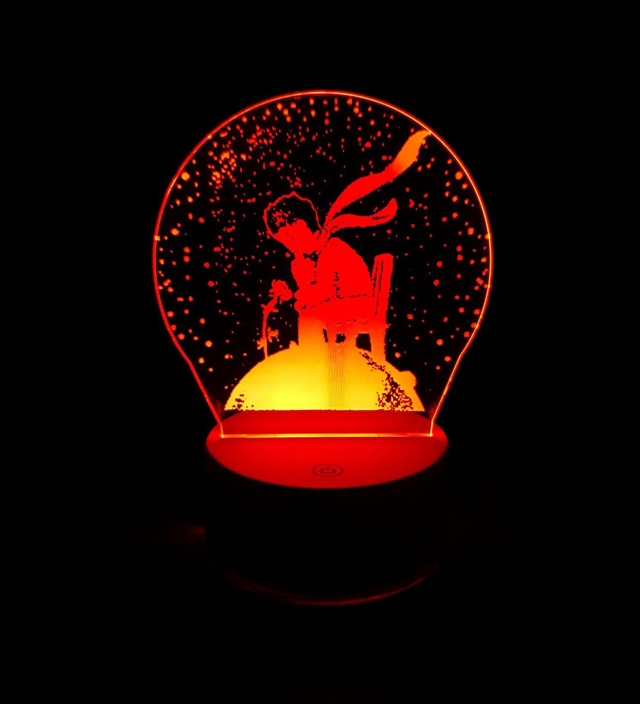 7 Renk Küçük Prens Sihirli 3D Dounmatik Gece Lambası BANYO GURUBU