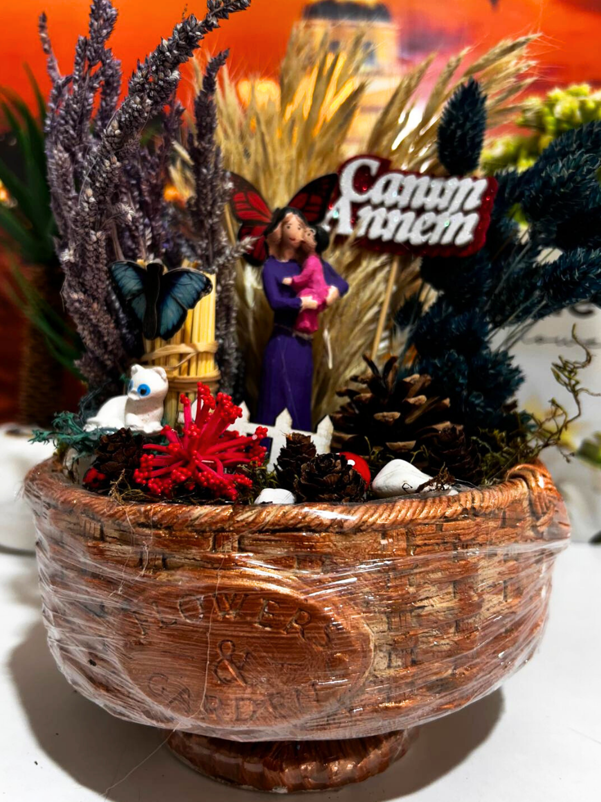 Işıklı Teraryum. Canım Annem. Anne Hediyesi. Beton Saksıda ANNELER GÜNÜ HEDİYESİ