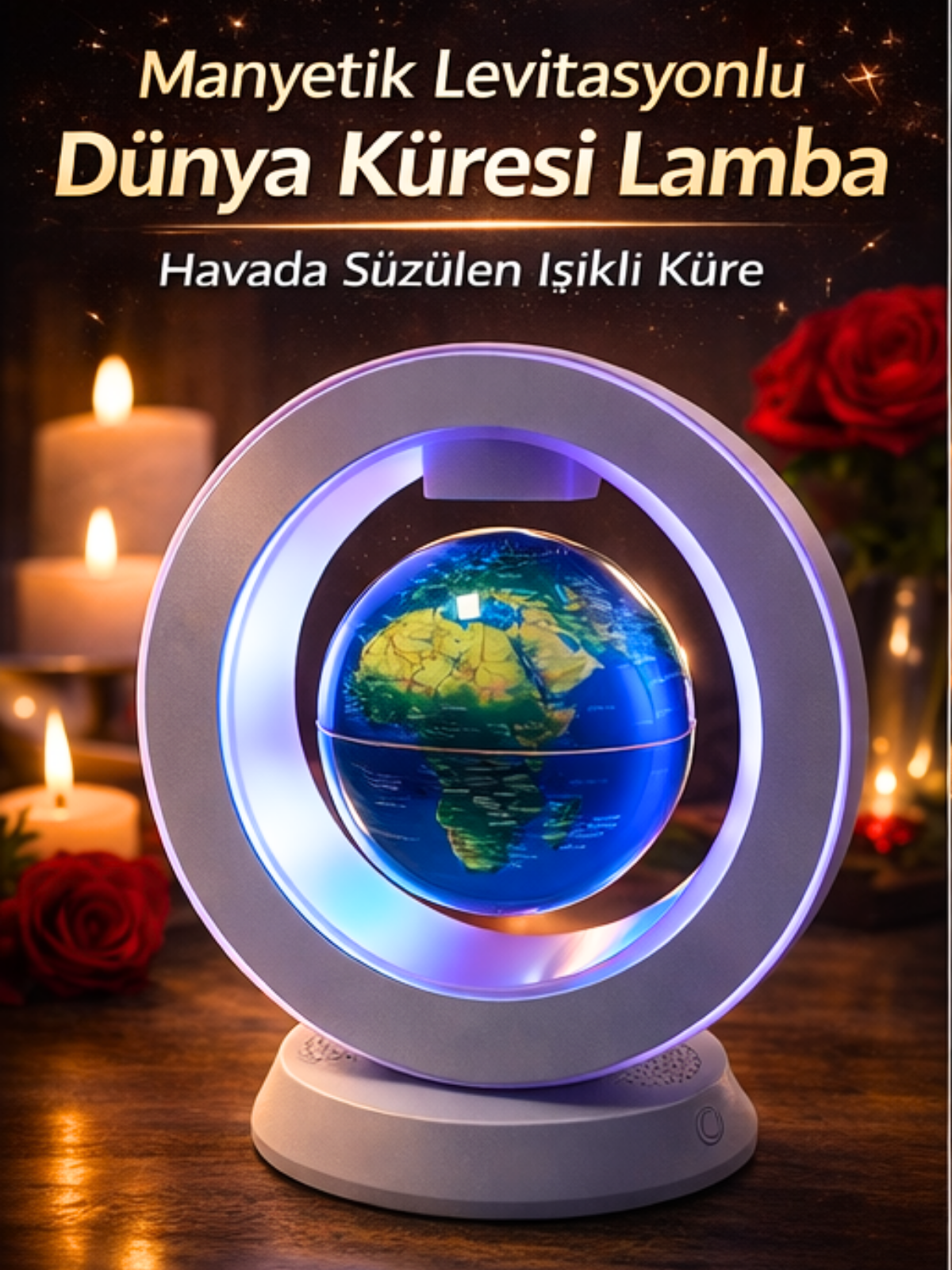 Manyetik Levitasyonlu Dünya Küresi Lamba – 360° Dönen LED Premium Masa Lambası ÇOK SATANLAR