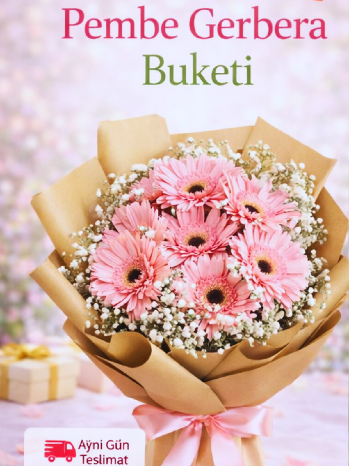 Pembe Gerbera Buketi – Romantik Gerbera Çiçek Tasarımı | Hanbeyi KIZ İSTEME BUKETİ