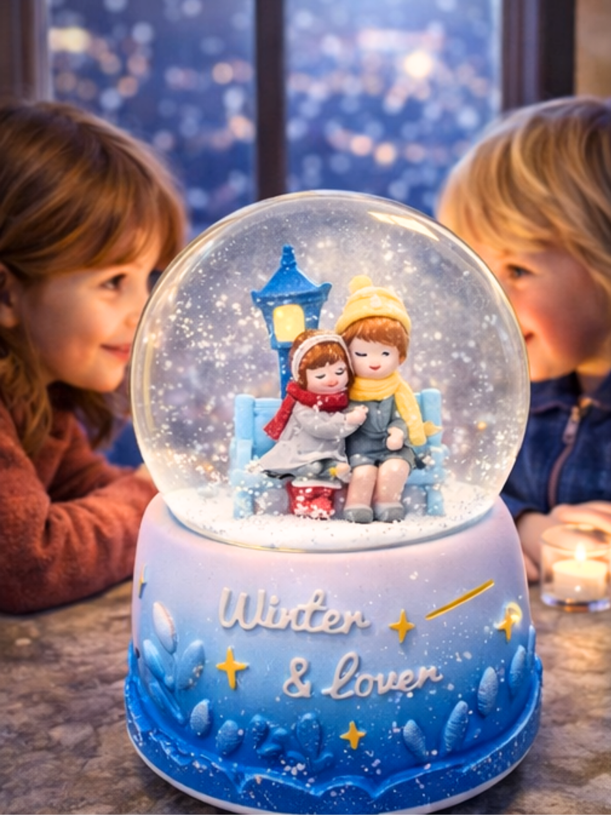 Romantik Aşk Bahçesi Kar Küresi – Sevgili Figürlü Işıklı Müzikli Kar Küresi DOĞUM GÜNÜ HEDİYESİ