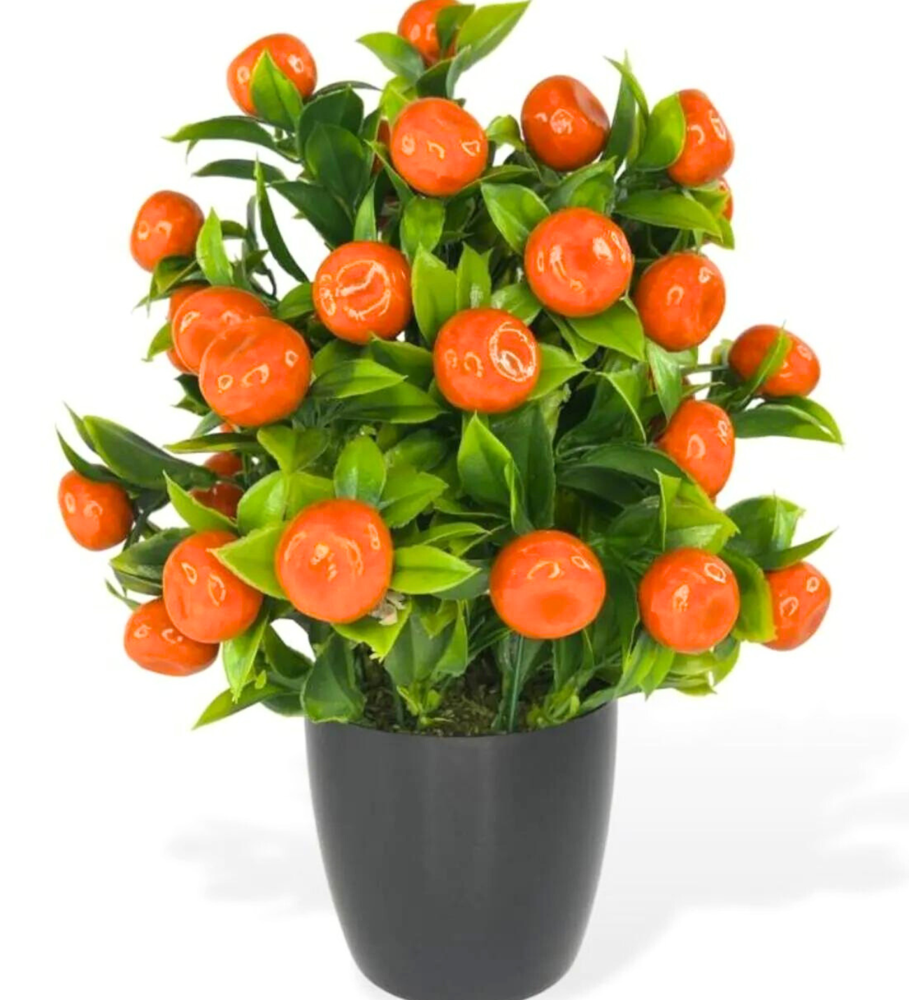 Saksıda Yapay Mandalina Ağacı YAPAY ÇİÇEK BUKETLERİ