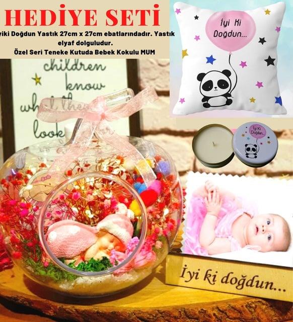 Kız Bebek Kişiye Özel İyiki Doğdun Hediye Seti Yeni Doğan Bebek Hediyesi BEBEK HEDİYESİ