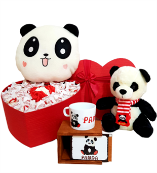 Sevgiliye Hediye Raffaello Çikolata Pelüş Panda Özel Set Panda Kutulu Kupa HEDİYE