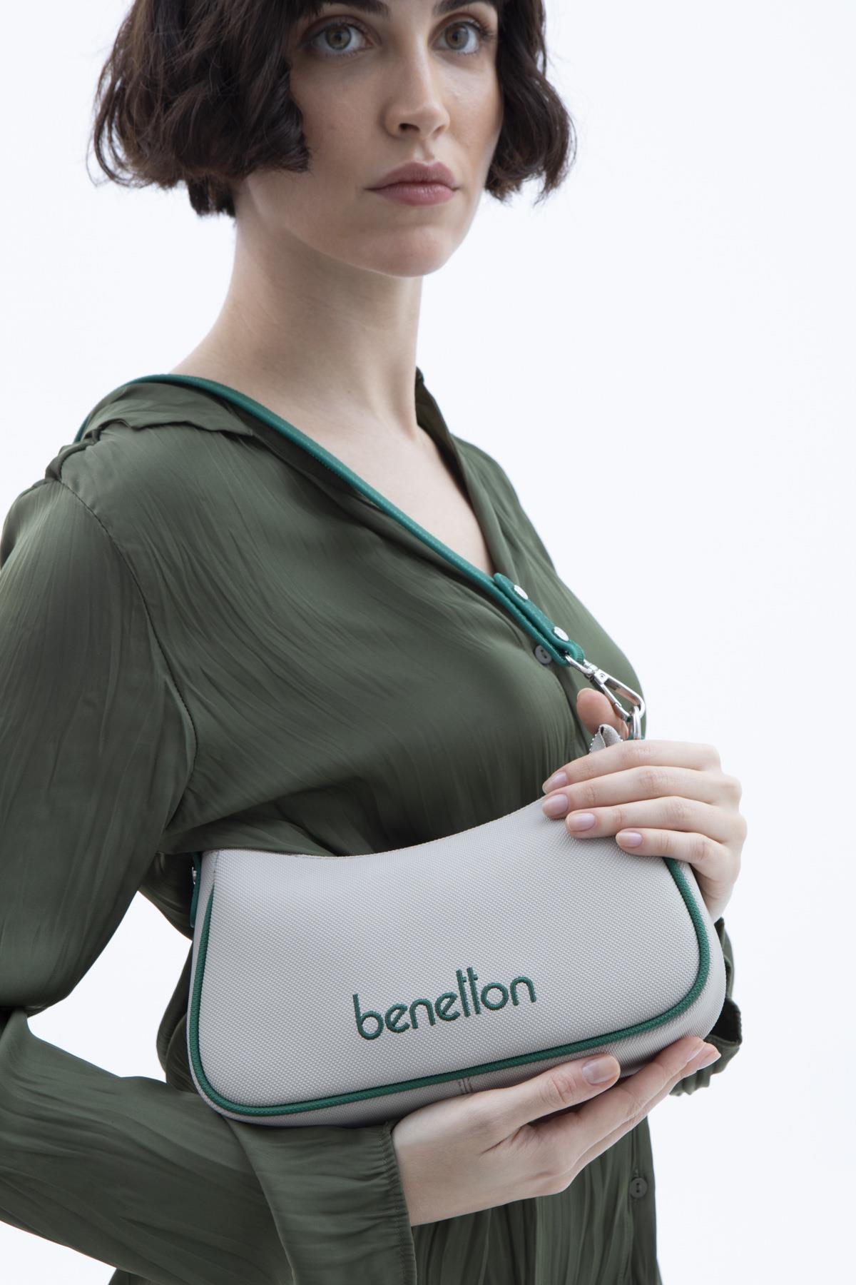 Benetton 1600 Kadın Deri Çapraz Çanta Taş Zümrüt