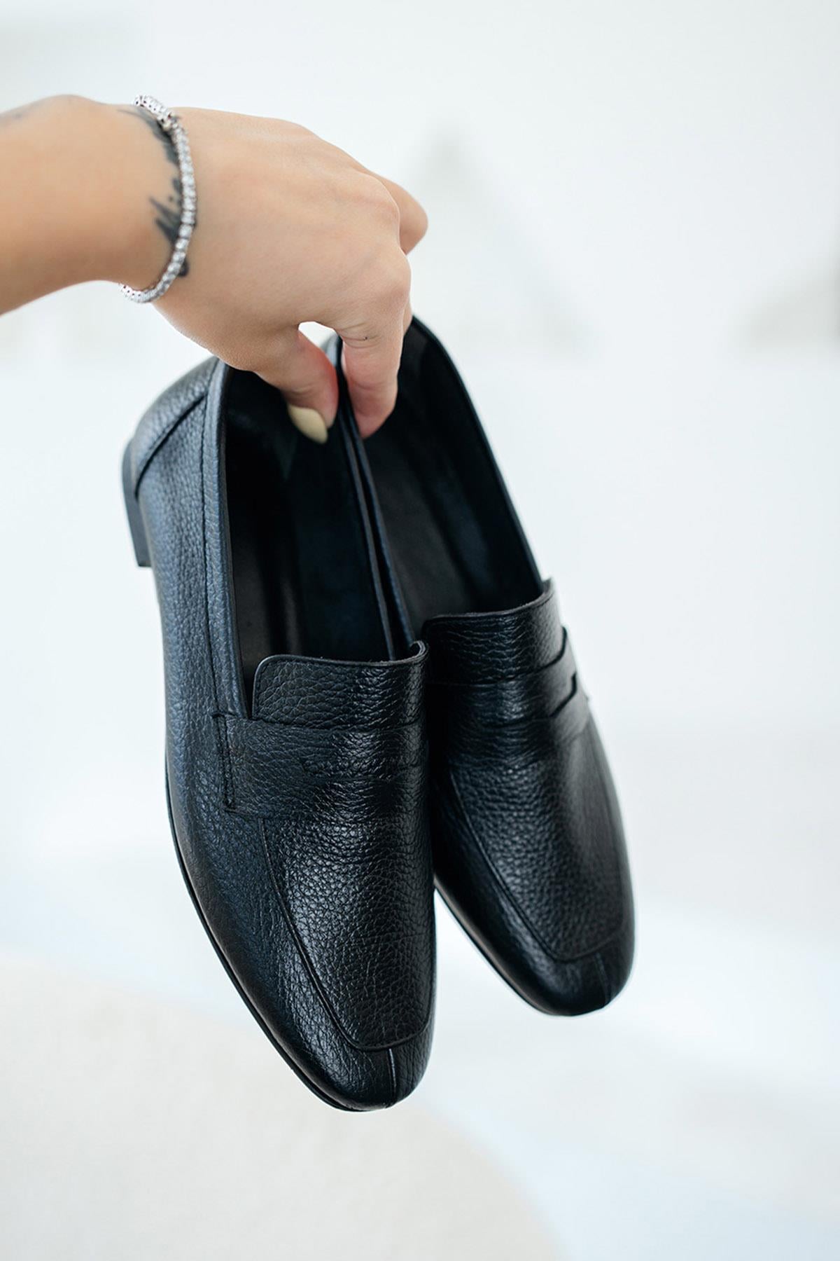 Gloria Kadın Hakiki Deri Loafer Ayakkabı Siyah