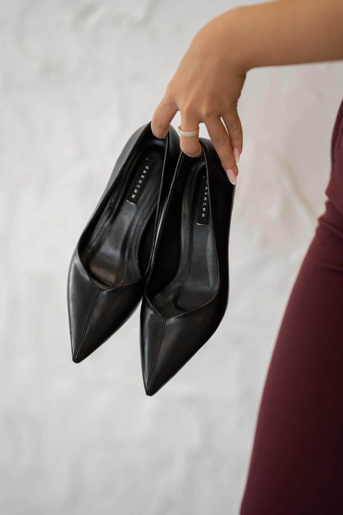 Piva Kadın Deri Stiletto Siyah