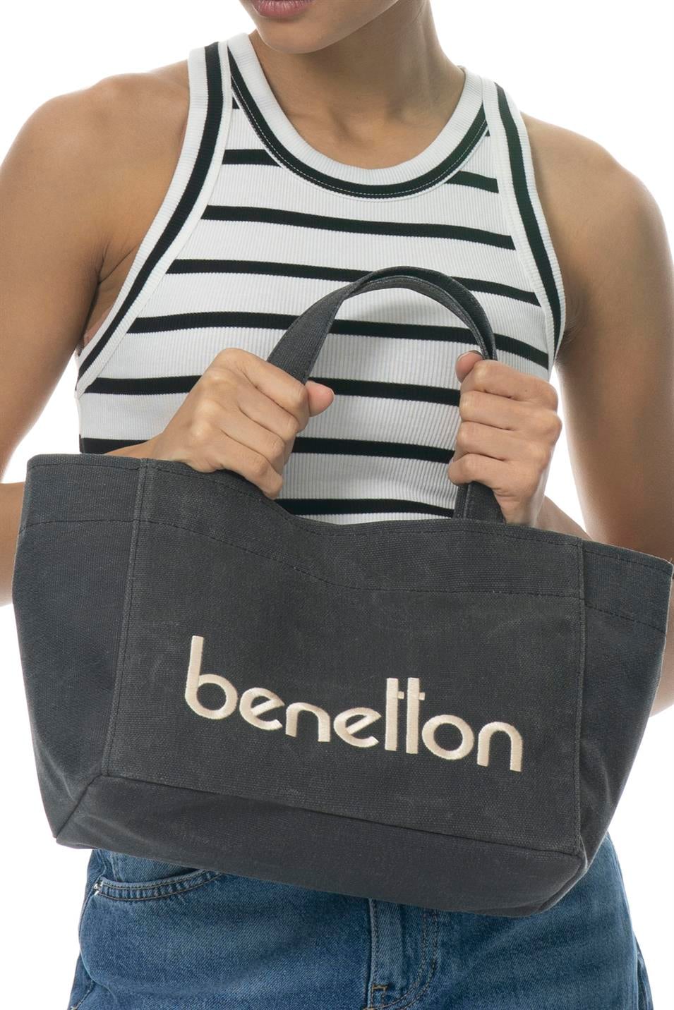 Benetton 1102 Kadın Kumaş Kol Çantası KSİYAH