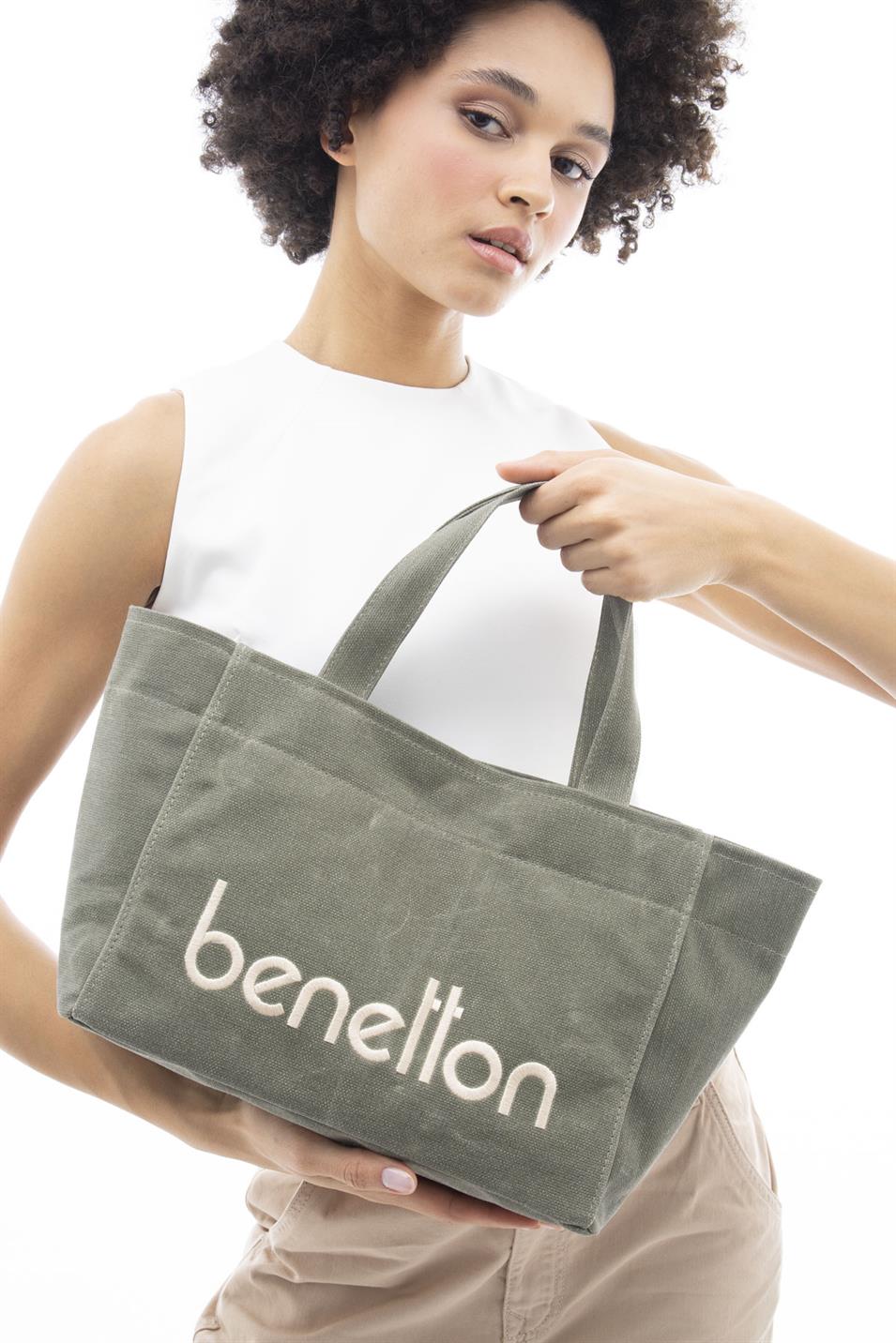 Benetton 1102 Kadın Kumaş Kol Çantası Haki