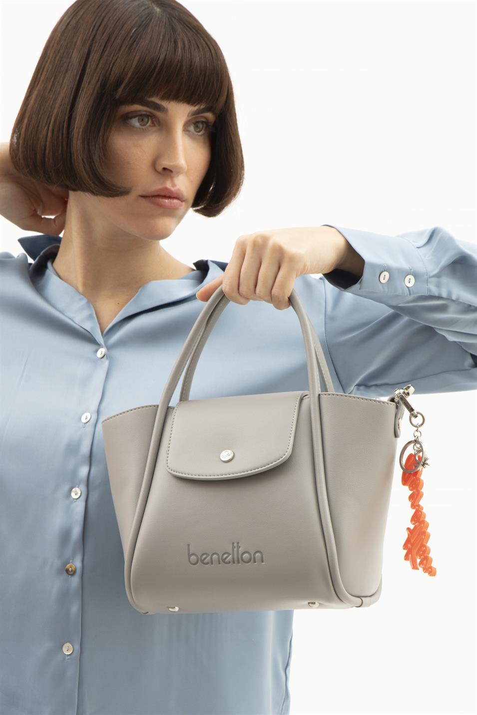 Benetton 1520 Kadın Deri El Çantası Taş