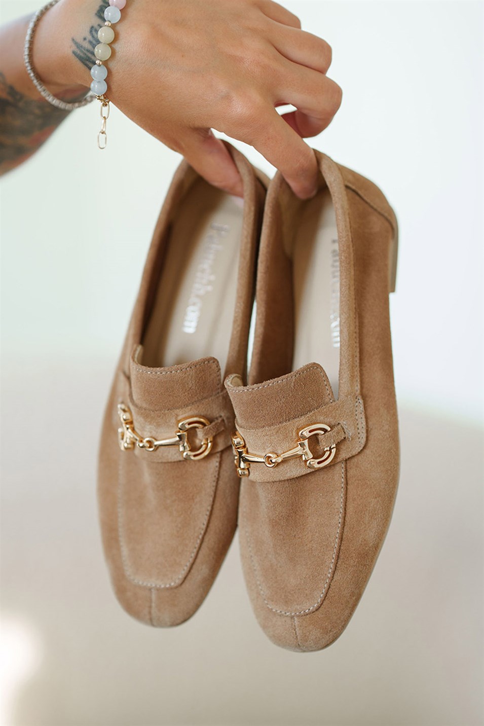 Harper Kadın Tokalı Hakiki Süet Loafer Ayakkabı Camel
