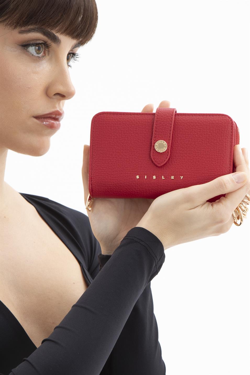 Sisley 229 Kadın Yumuşak Deri Cüzdan Kırmızı