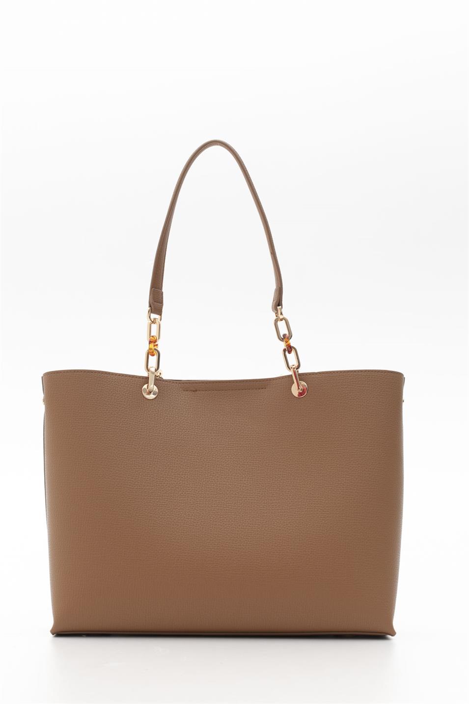Sisley 323 Kadın Deri Kol Çantası Camel