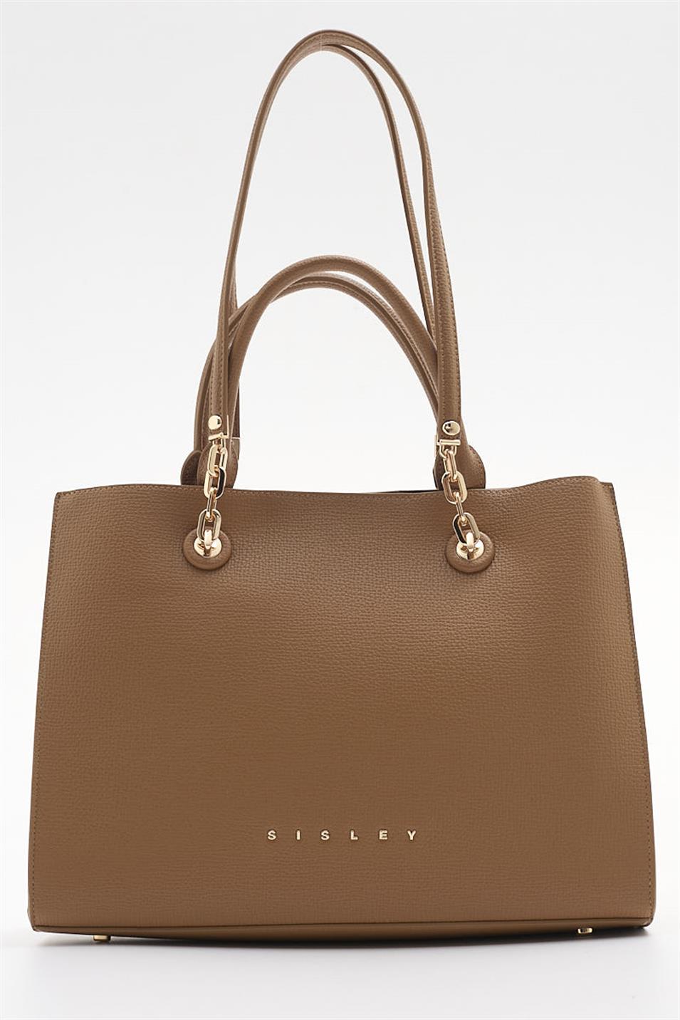 Sisley 363 Kadın Deri Kol Çantası Camel