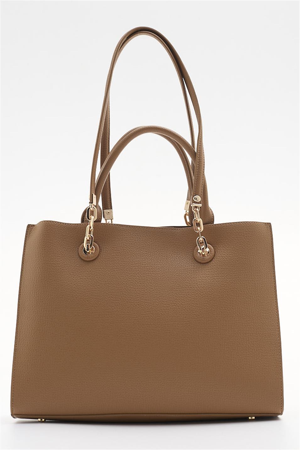 Sisley 363 Kadın Deri Kol Çantası Camel