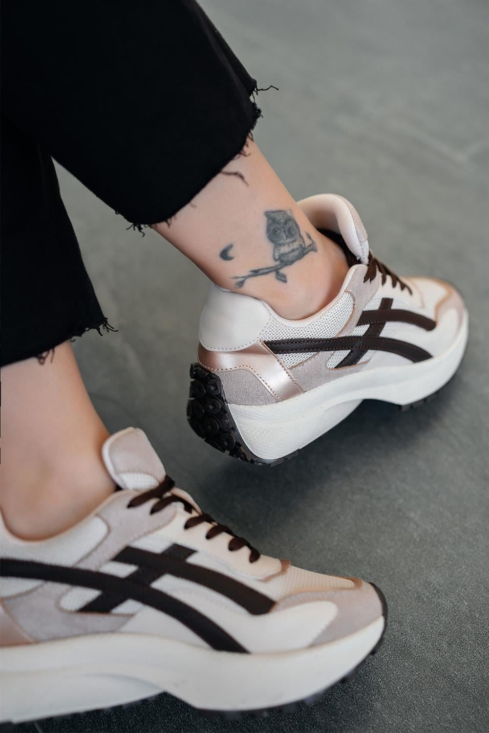 Soves Kadın Kalın Tabanlı Snekaers Bej