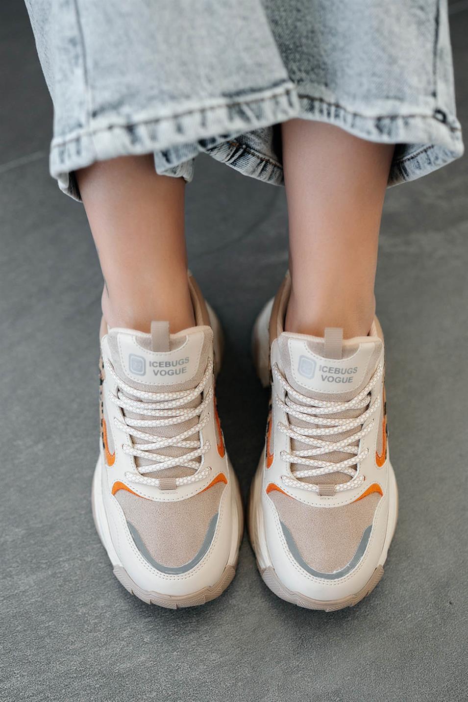 Torder Kadın Kalın Tabanlı Sneakers Bej