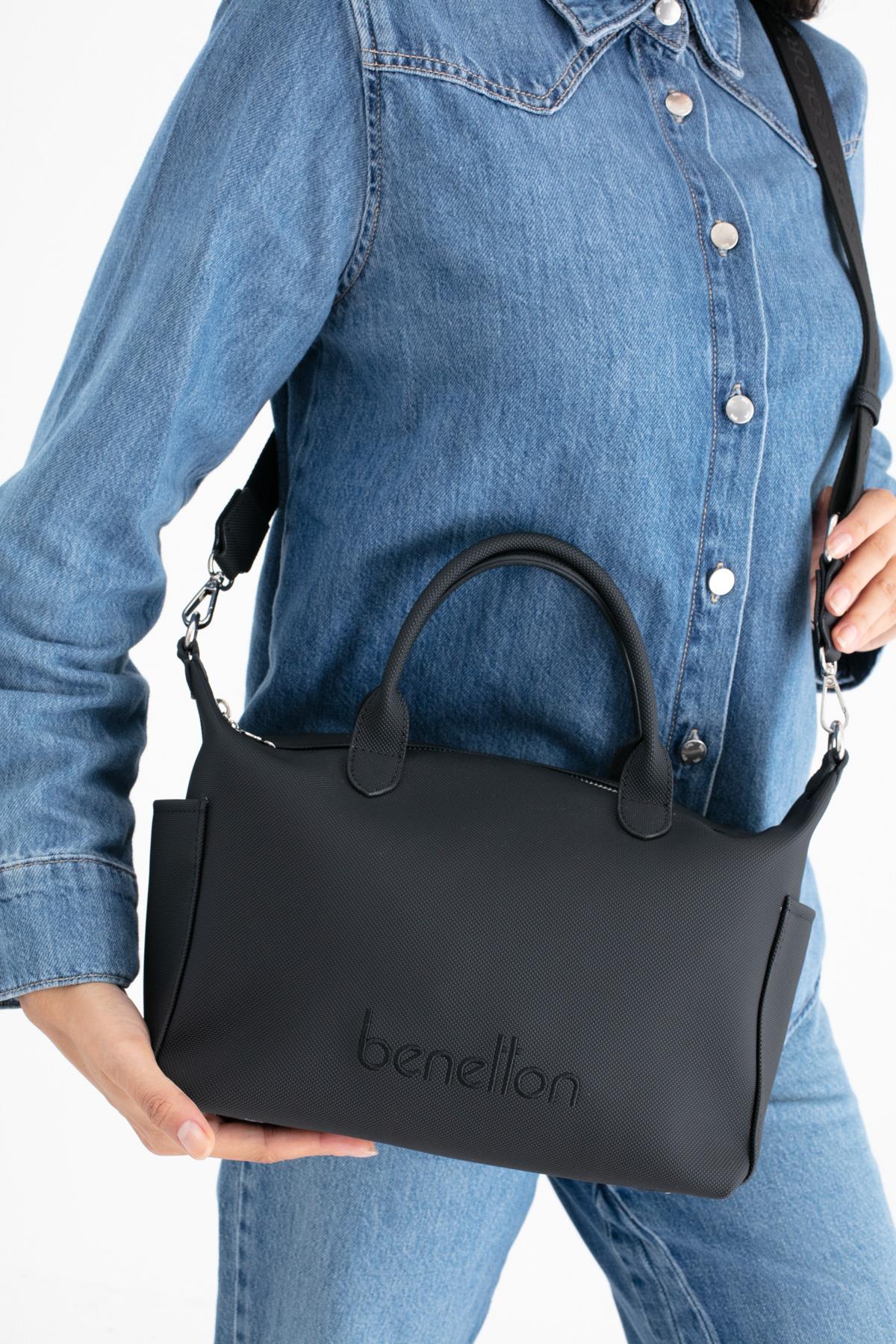 Benetton 1678 Kadın Deri Kol Çantası Siyah