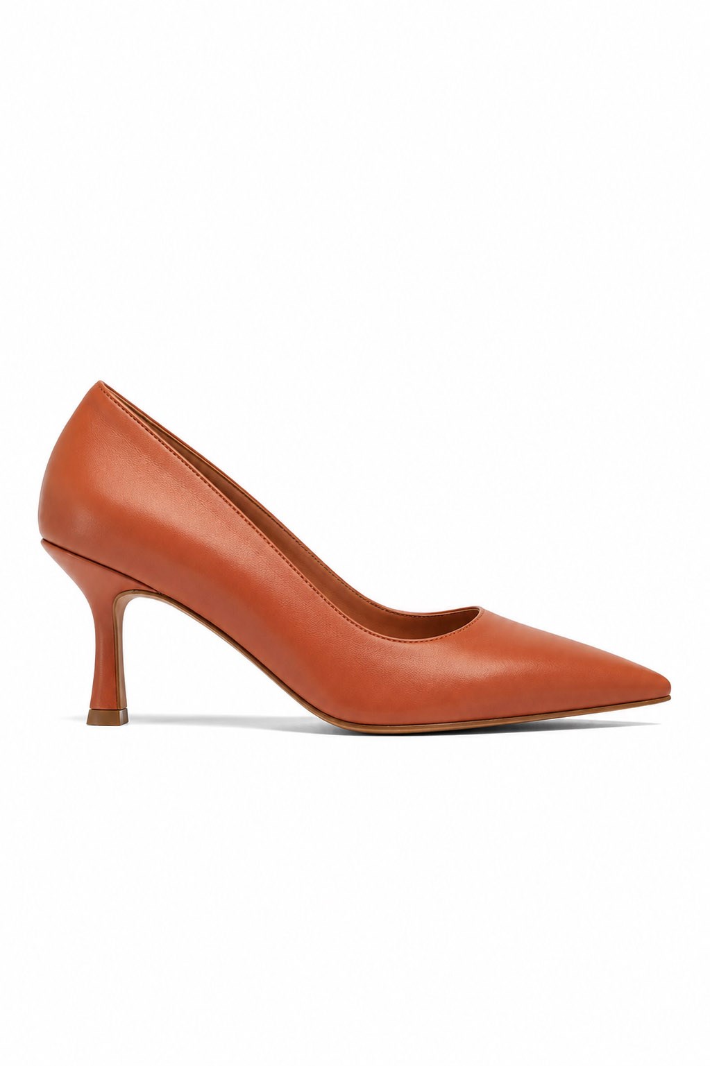 Monat İnce Topuklu Deri Stiletto Camel