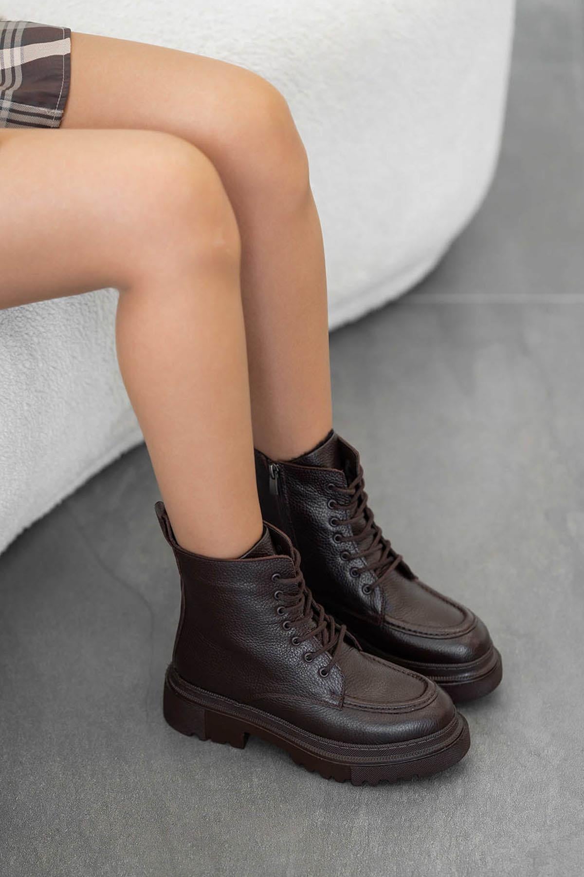 Patrick Kadın Hakiki Deri Postal Kahve