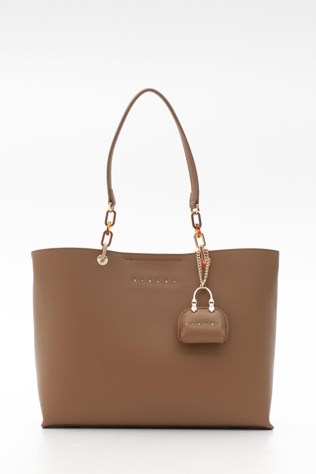 Sisley 323 Kadın Deri Kol Çantası Camel
