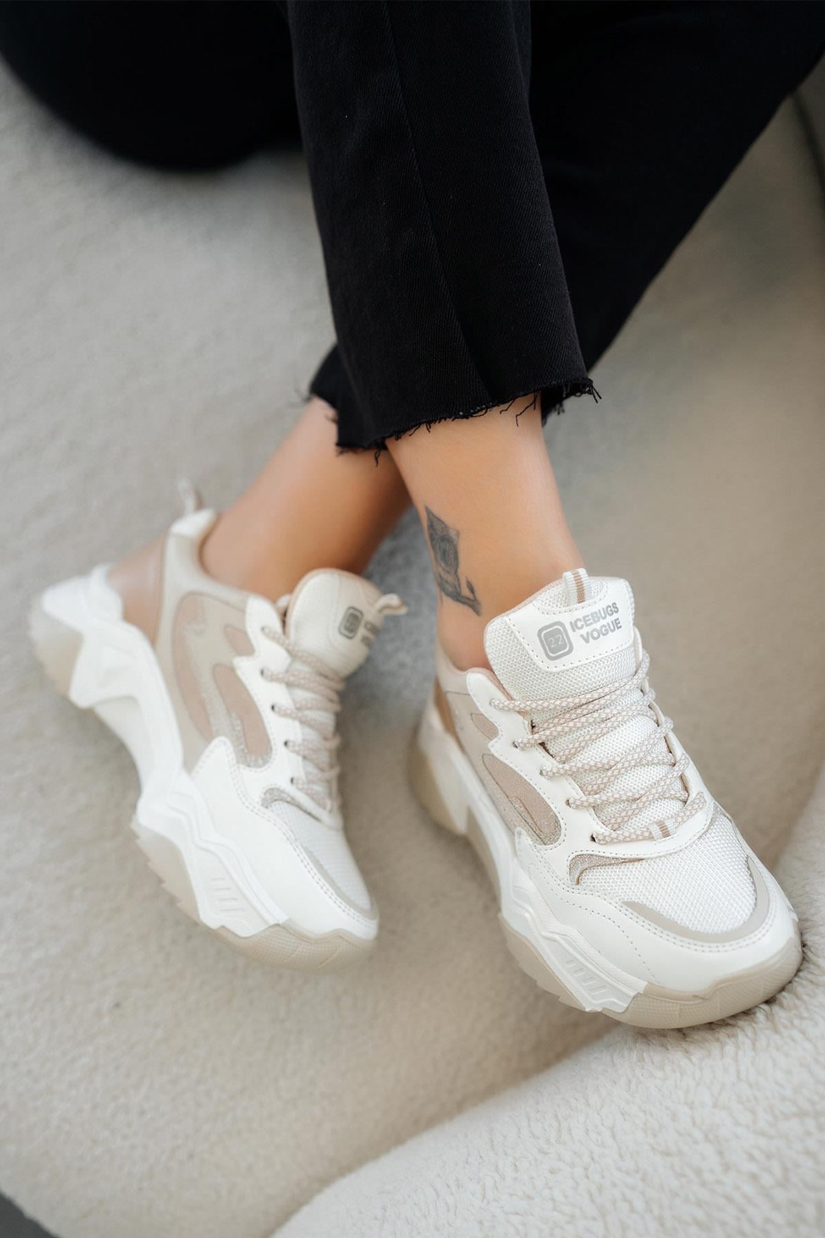Torder Kadın Kalın Tabanlı Sneakers Beyaz
