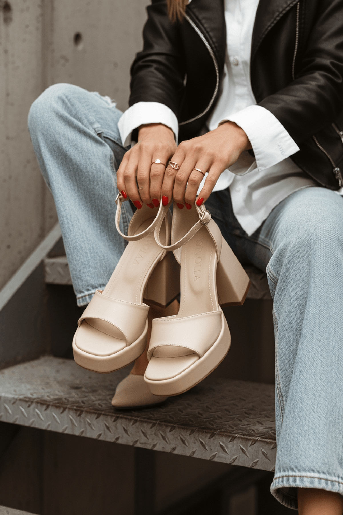 June Bej Cilt ( 9 Cm Topuk ) Platform Topuklu Günlük Ayakkabı