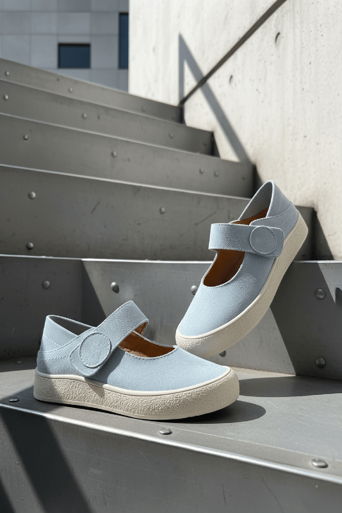 Varius Bebe Mavi Süet ( 3 cm Topuklu ) Yuvarlak Burunlu  Detaylı Loafer Ayakkabı