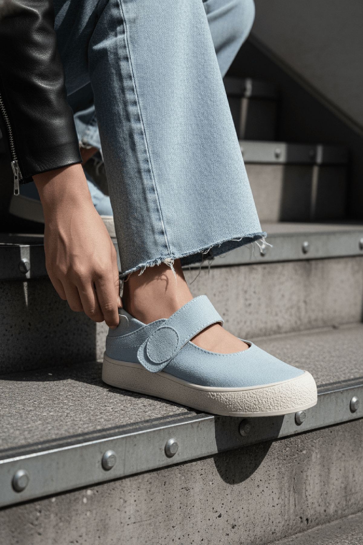 Varius Bebe Mavi Süet ( 3 cm Topuklu ) Yuvarlak Burunlu  Detaylı Loafer Ayakkabı