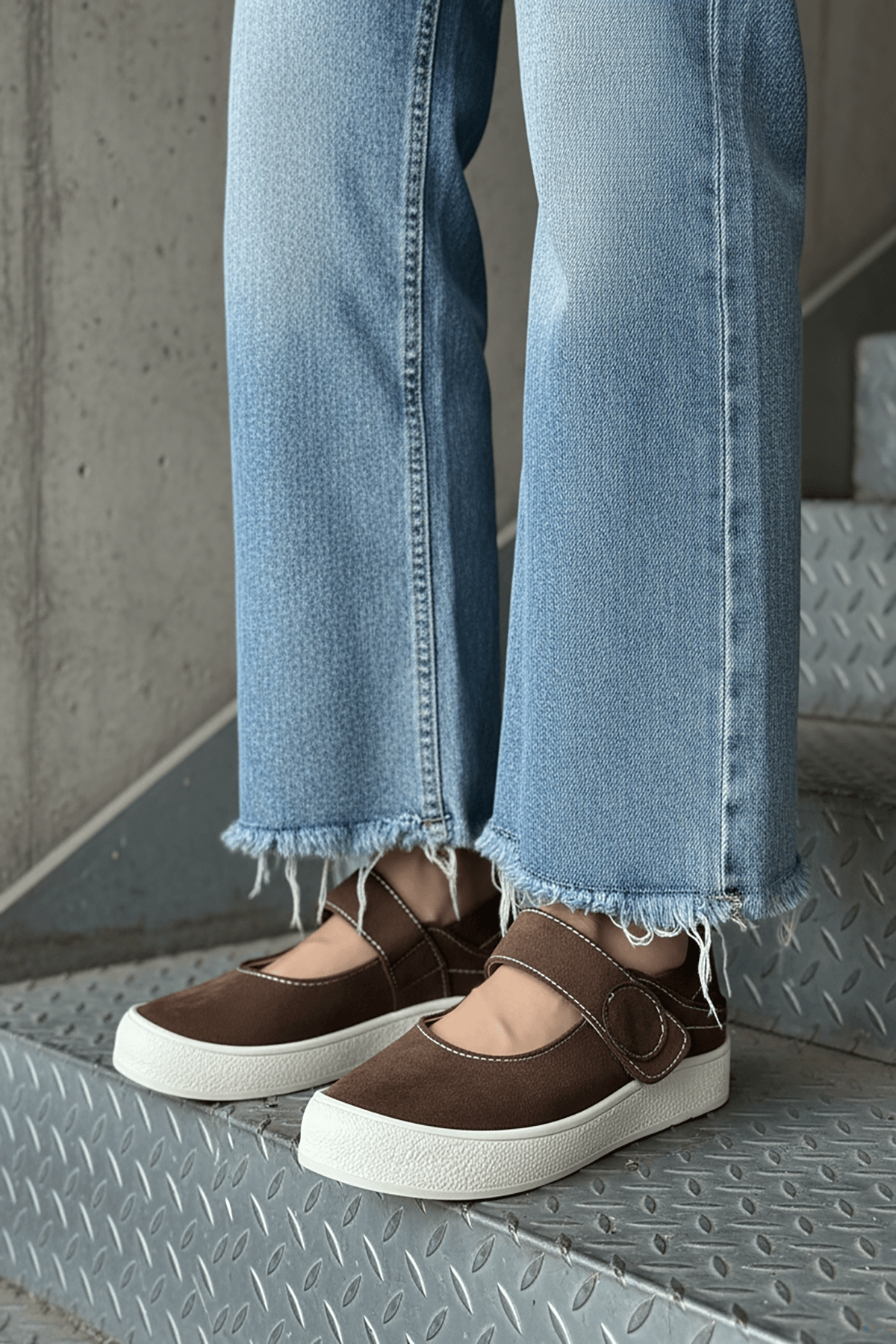 Varius Kahverengi Süet ( 3 cm Topuklu ) Yuvarlak Burunlu  Detaylı Loafer Ayakkabı