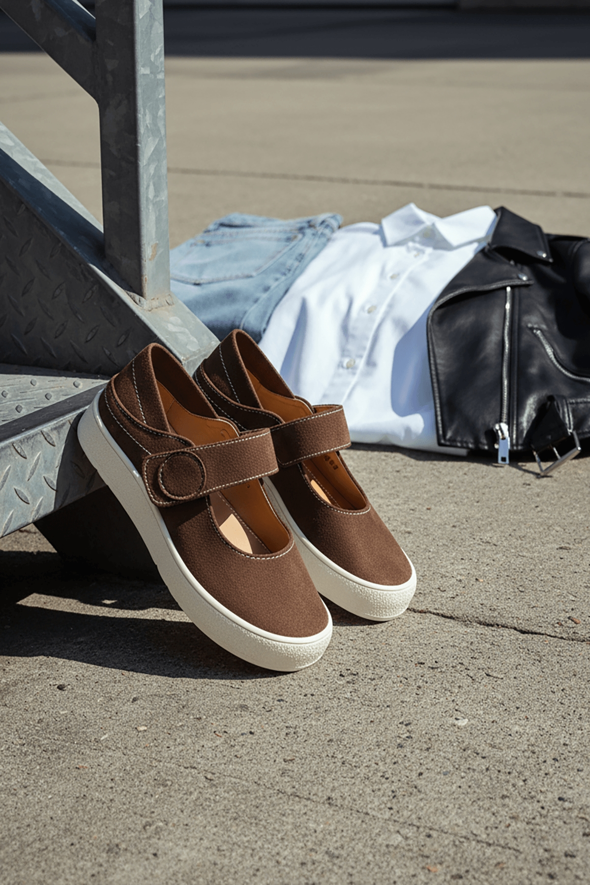 Varius Kahverengi Süet ( 3 cm Topuklu ) Yuvarlak Burunlu  Detaylı Loafer Ayakkabı