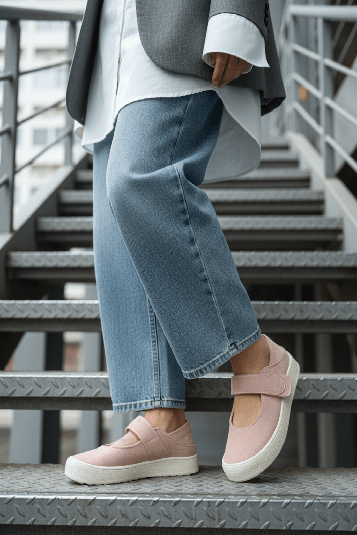 Varius Pudra Süet ( 3 cm Topuklu ) Yuvarlak Burunlu  Detaylı Loafer Ayakkabı