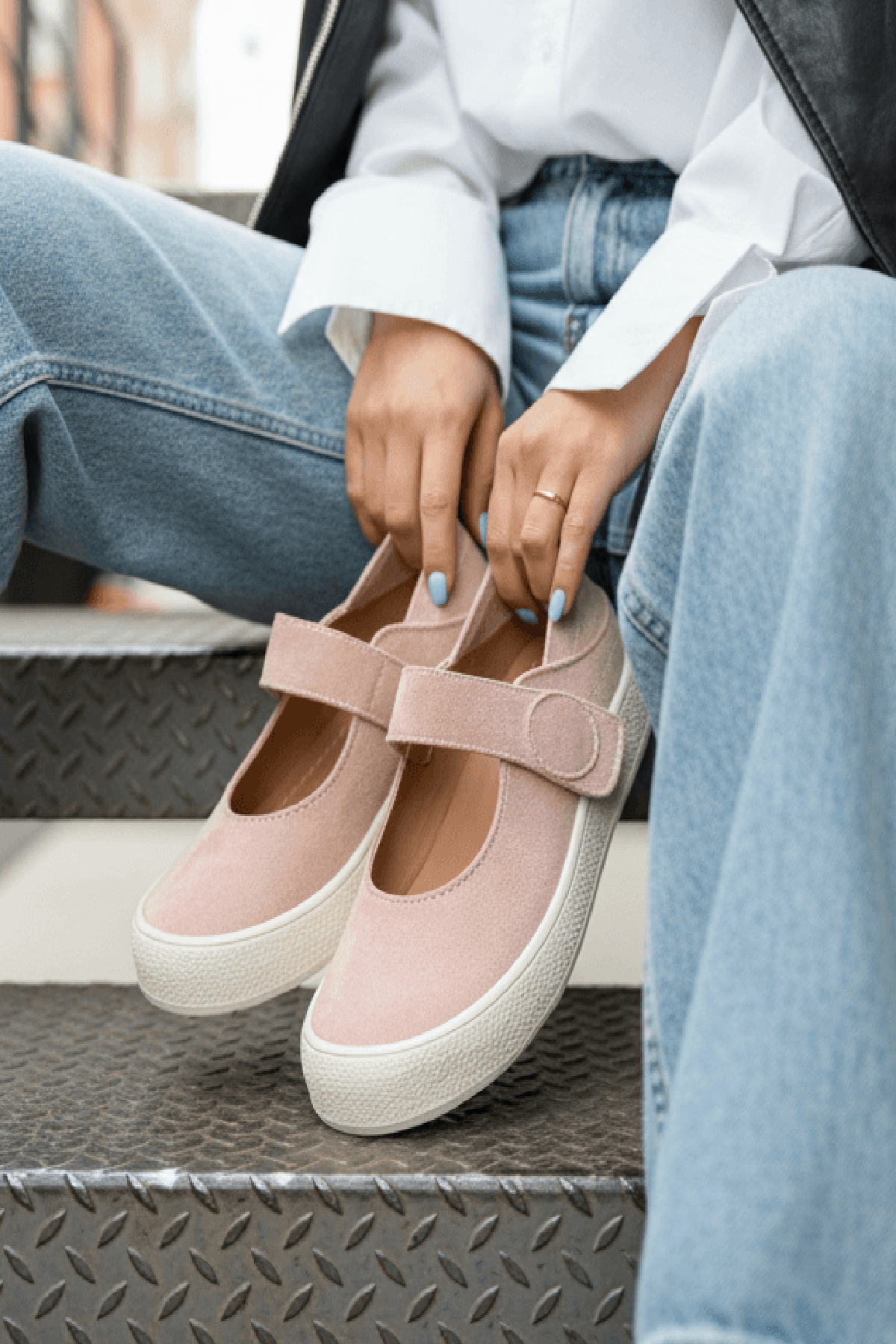 Varius Pudra Süet ( 3 cm Topuklu ) Yuvarlak Burunlu  Detaylı Loafer Ayakkabı