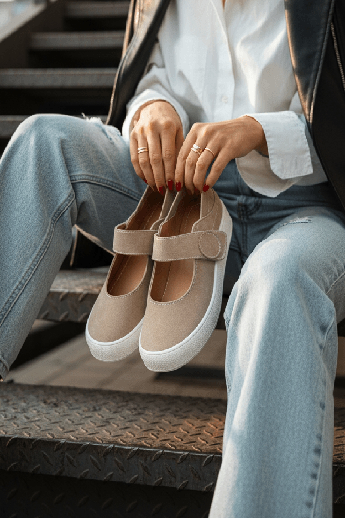 Varius Vizon Süet ( 3 cm Topuklu ) Yuvarlak Burunlu  Detaylı Loafer Ayakkabı