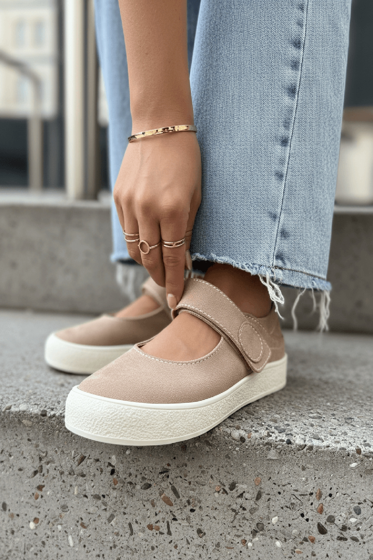 Varius Vizon Süet ( 3 cm Topuklu ) Yuvarlak Burunlu  Detaylı Loafer Ayakkabı