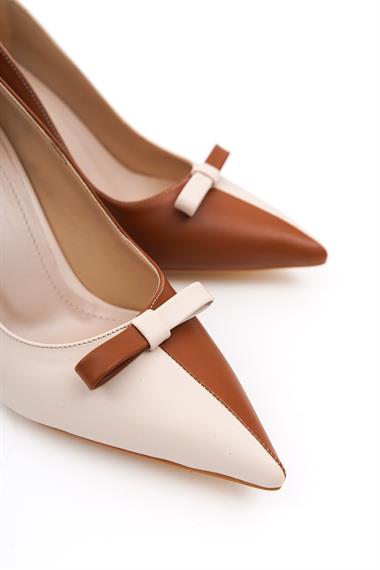 Alissa Bej Taba Sivri Burun Topuklu (8cm) Günlük Ayakkabı