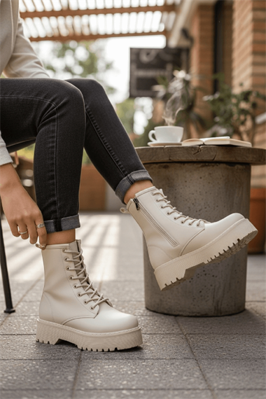 Armoni Bej Cilt Kalın Tabanlı Kadın Günlük Postal