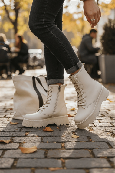 Armoni Bej Cilt Kalın Tabanlı Kadın Günlük Postal