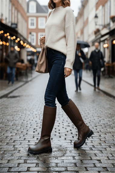 Blanca Kahverengi Çekme Yanı Fermuarlı Günlük Kadın Çizme