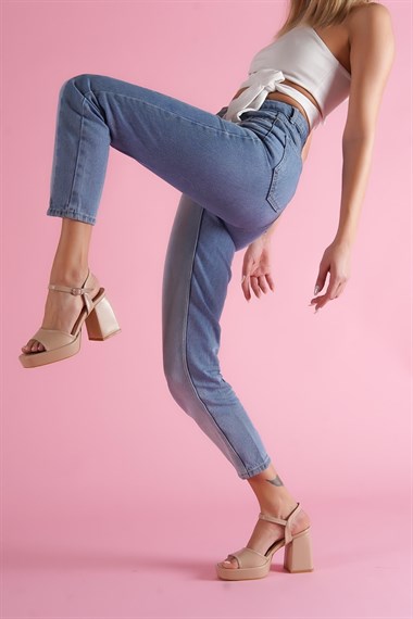 Fell Nude Cilt Platform Topuklu Günlük Ayakkabı