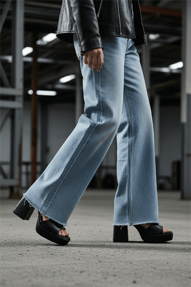 June Siyah Cilt ( 9 Cm Topuk ) Platform Topuklu Günlük Ayakkabı