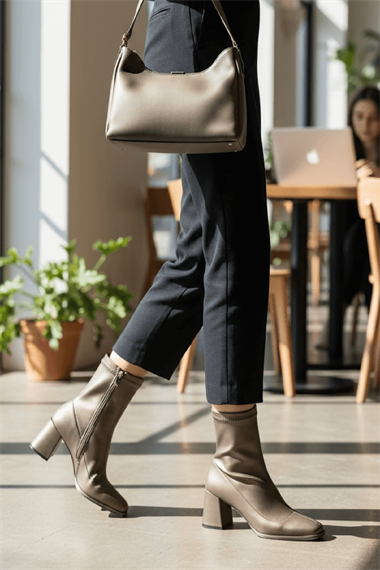 Lirya Siyah ( 8 Cm Topuklu ) Günlük Kullanım Kadın Botu