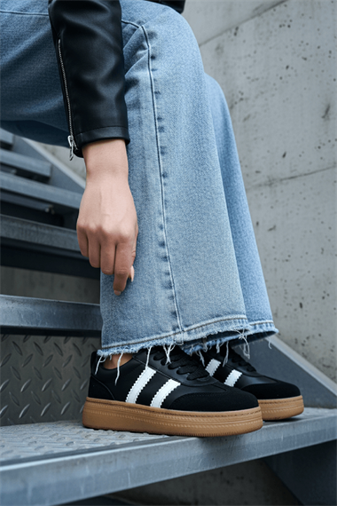 Samba Siyah Süet Yanları Çizgili Spor Ayakkabı Sneaker