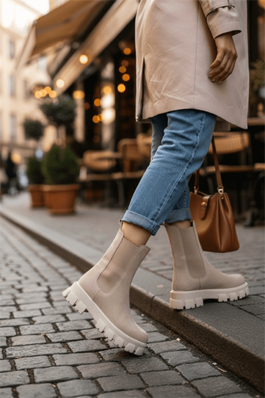 Senni Bej Yandan Lastikli Kalın Taban Günlük Bot