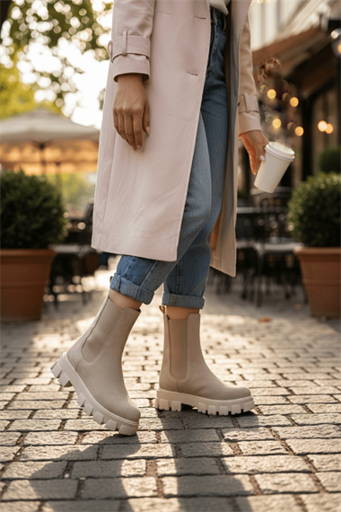 Senni Bej Yandan Lastikli Kalın Taban Günlük Bot