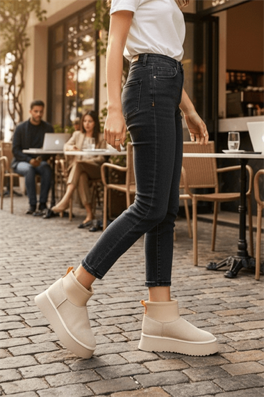 Slavia Bej (4.5 CM) İçi Kürklü Streçli Günlük Kullanım Bot